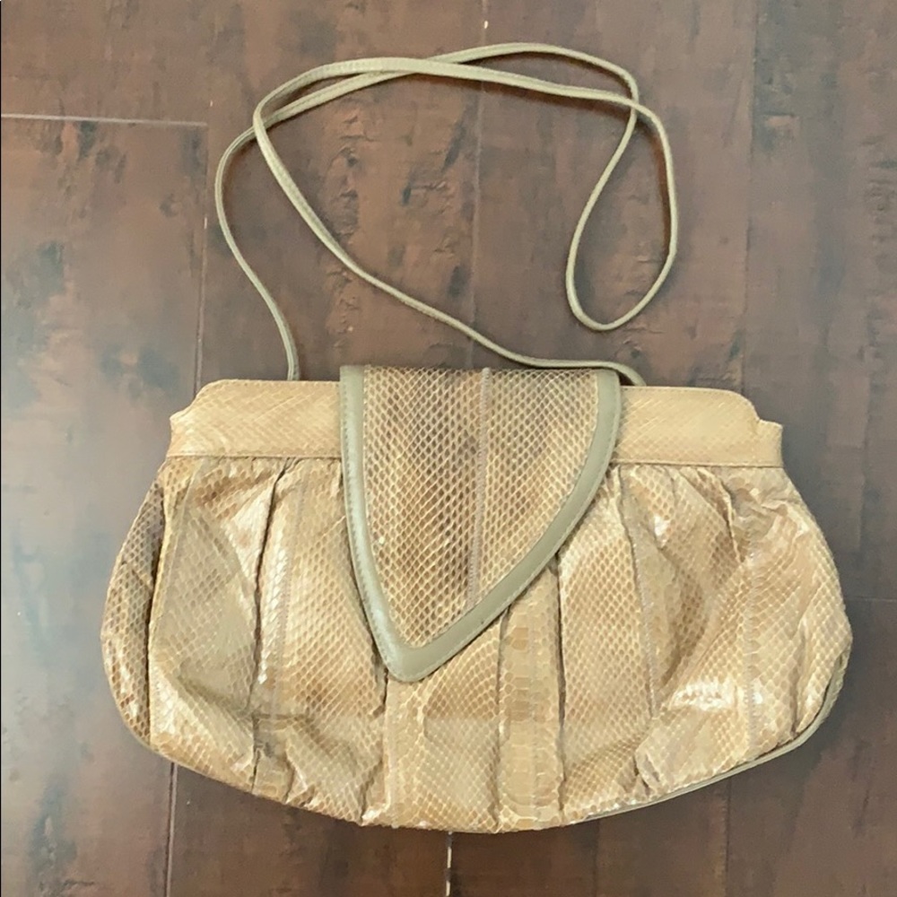 Vintage 80s Genuine Snakeskin Leather Purse